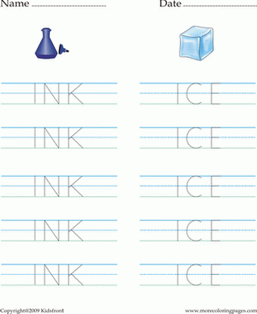 Letter I Words Worksheet Sheet