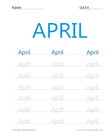 Join The Dots April Sheet