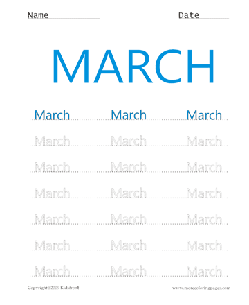 Join The Dots March Sheet