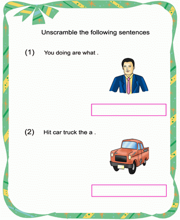 Jumbled Sentence 15 Sheet