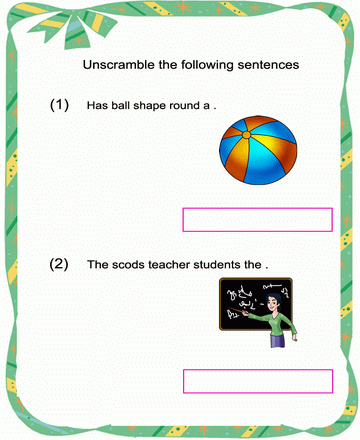 Jumbled Sentence 31 Sheet