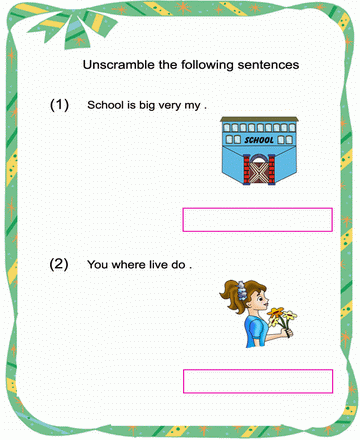 Jumbled Sentence 6 Sheet