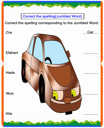 Jumbled Words 21 Sheet