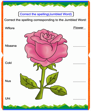 Jumbled Words 33 Sheet