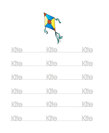 Kite Word Worksheet Sheet