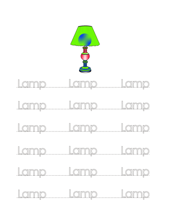 Lamp Word Worksheet Sheet
