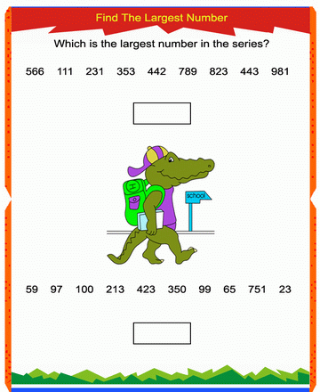 Largest Number 3 Sheet