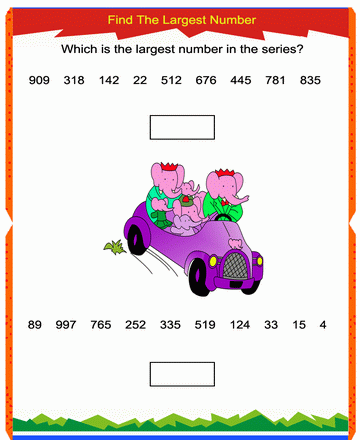 Largest Number 5 Sheet