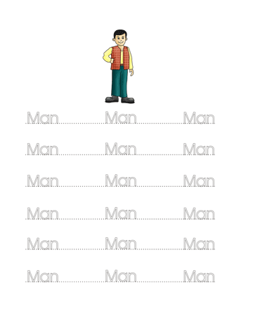 Man Word Worksheet Sheet