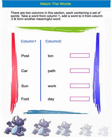 Matching Words 6 Sheet