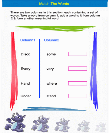 Matching Words 9 Sheet