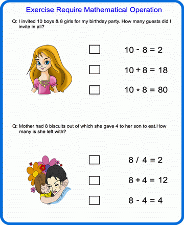 Mathematical Operation 18 Sheet