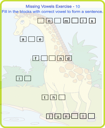 Missing Vowels 10 Sheet