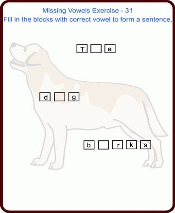 Missing Vowels 31 Sheet