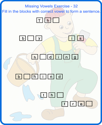 Missing Vowels 32 Sheet