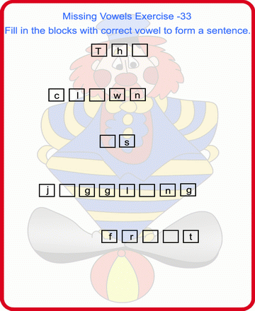 Missing Vowels 33 Sheet