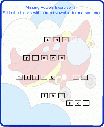 Missing Vowels 7 Sheet