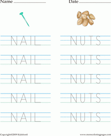 Letter N Words Worksheet Sheet