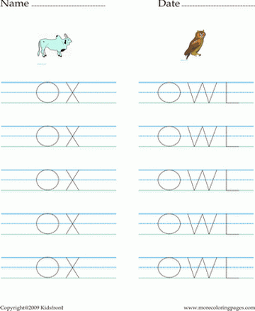 Letter O Words Worksheet Sheet