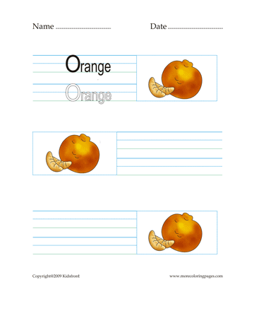 Orange Word Worksheet Sheet