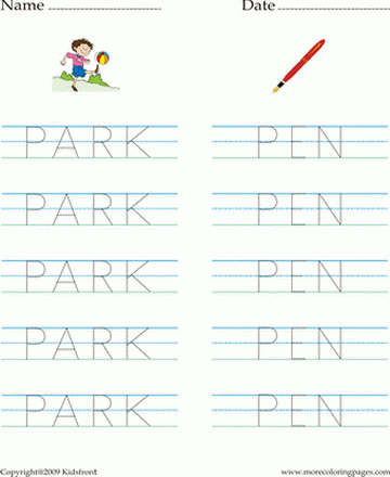 Letter P Words Worksheet Sheet