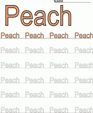 Peach Word Color Coloring Worksheet Sheet