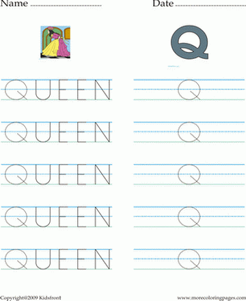 Letter Q Words Worksheet Sheet