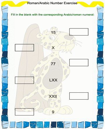 Roman Numbers 1 Sheet