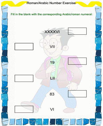 Roman Numbers 12 Sheet