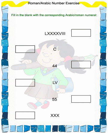 Roman Numbers 14 Sheet