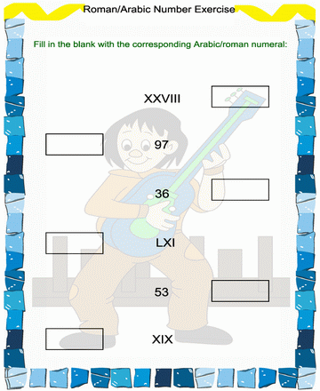 Roman Numbers 16 Sheet