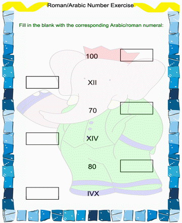 Roman Numbers 22 Sheet