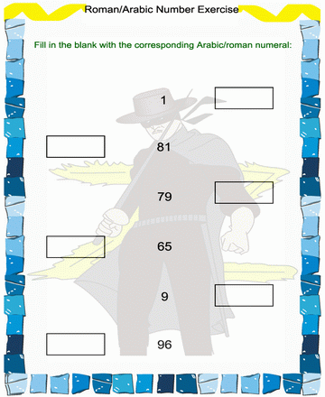 Roman Numbers 25 Sheet