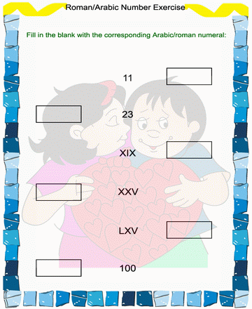 Roman Numbers 28 Sheet