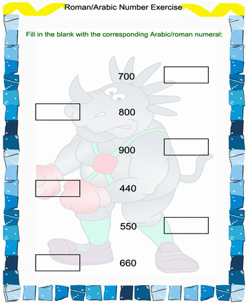 Roman Numbers 39 Sheet