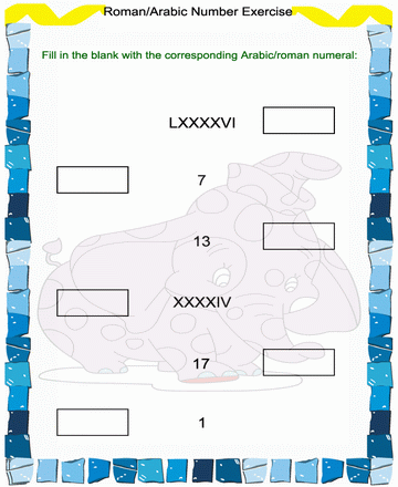 Roman Numbers 8 Sheet