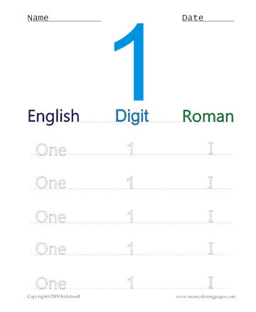 Roman Numerals 1 Sheet