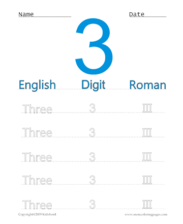 Roman Numerals 3 Sheet