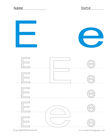 Small And Capital Letter E Sheet
