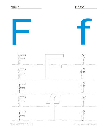 Small And Capital Letter F Sheet