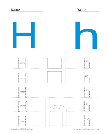 Small And Capital Letter H Sheet