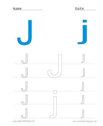Small And Capital Letter J Sheet