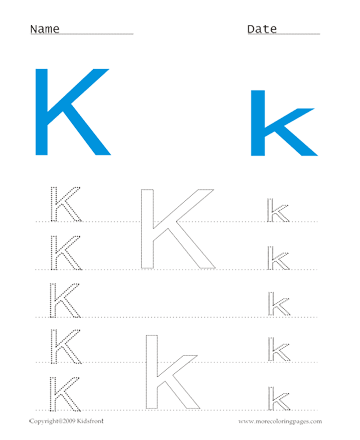 Small And Capital Letter K Sheet