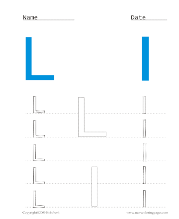 Small And Capital Letter L Sheet
