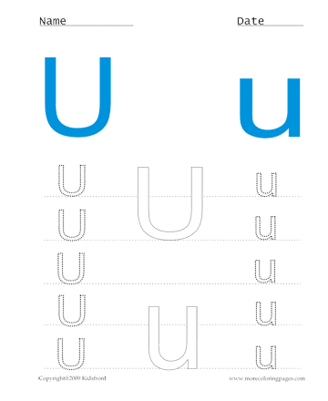 Small And Capital Letter U Sheet