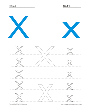 Small And Capital Letter X Sheet