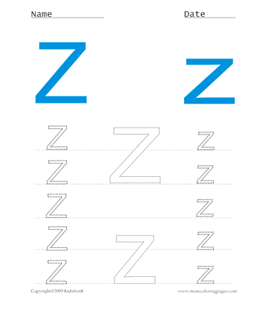 Small And Capital Letter Z Sheet