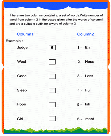 Suffix 1 Sheet