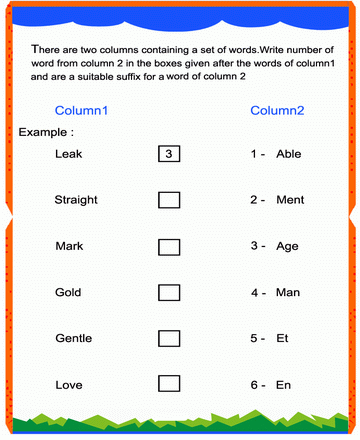 Suffix 8 Sheet