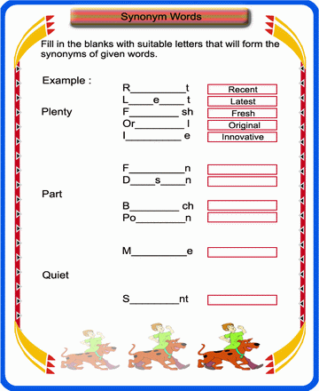 Synonyms 17 Sheet